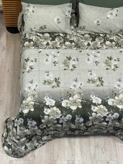 Trapunta Cotone Stampato Dania Letto Riviera 260 x 270 Verde Bosco