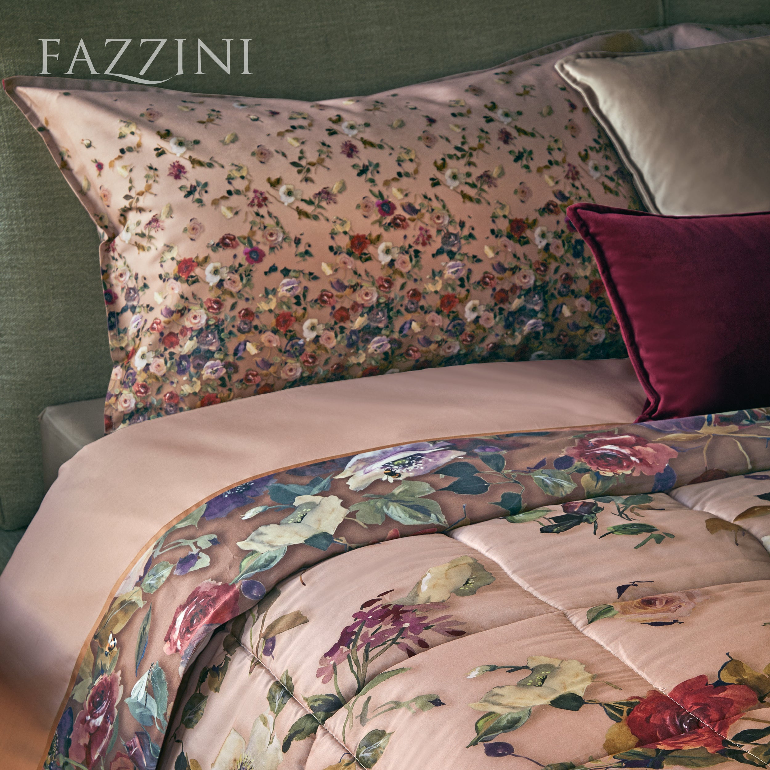 Completo Lenzuola Raso 300 Fili NETTARE Letto Fazzini