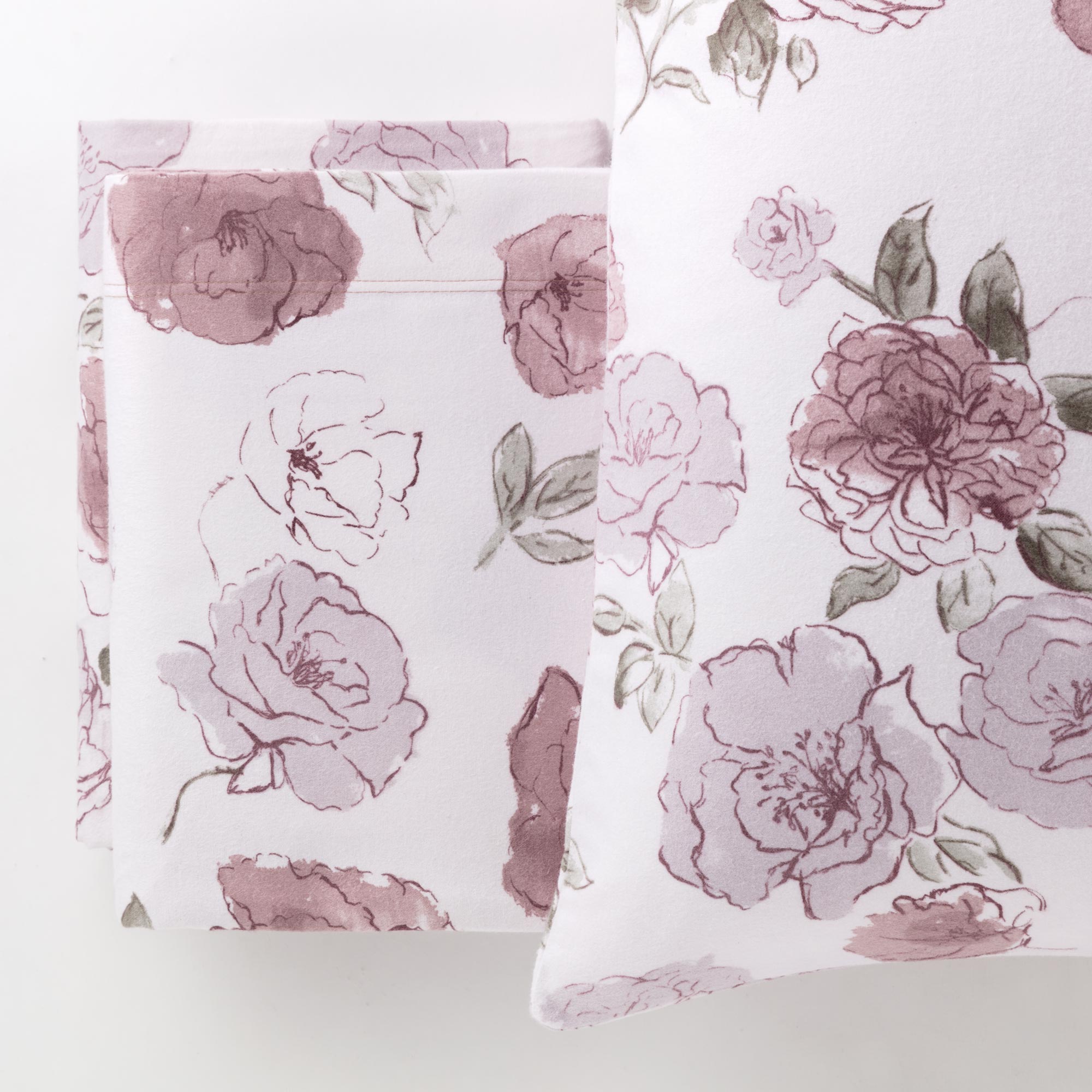 Completo Lenzuola Flanella Cotone Stampato Hermosa Letto Riviera Matrimoniale Rosa Cipria