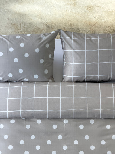 Parure Copripiumino Double Quadri-Pois EASY Letto Moreali Tessile Casa