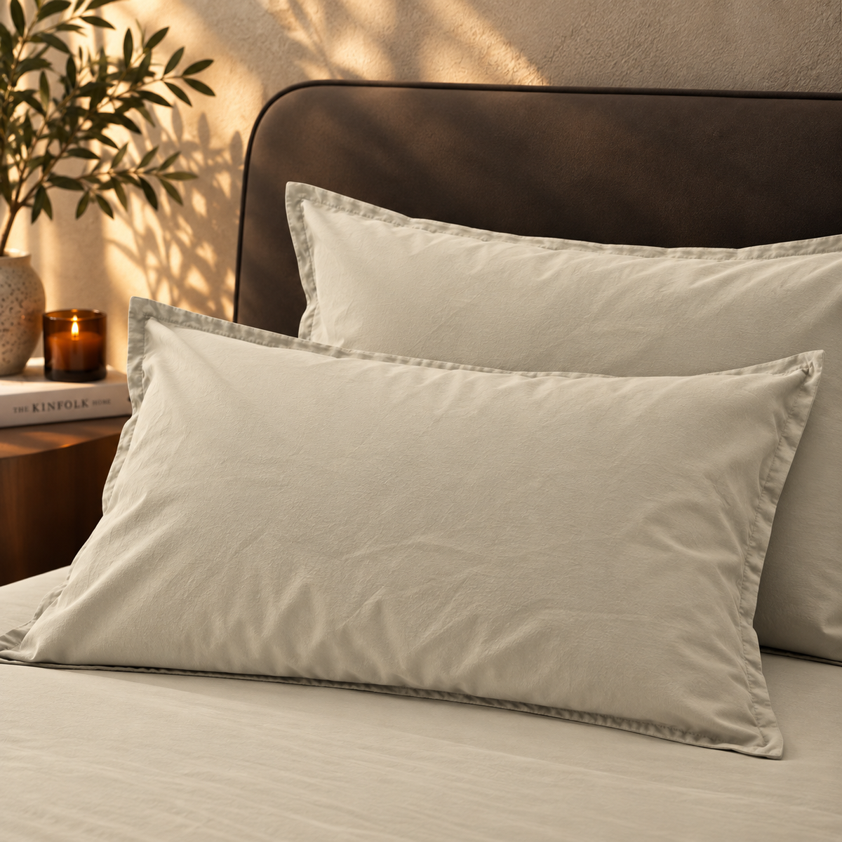 Coppia Federe Cotone No-Stiro ESSENZIALE Letto Moreali Tessile Casa 50 x 80 cm Corda