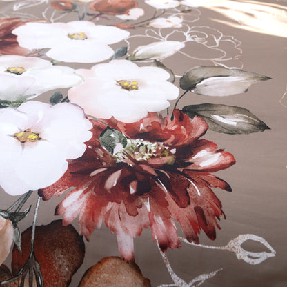 Completo Lenzuola Copriletto Flower Power 2534 Letto Cogal Matrimoniale Tortora