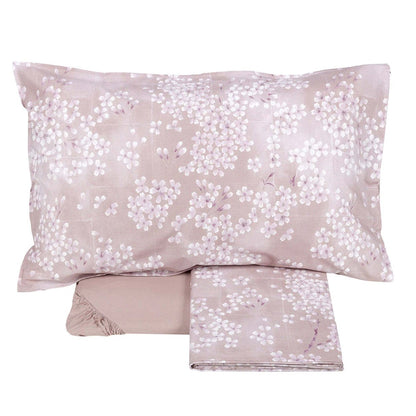 Completo Lenzuola Flanella Cotone Fazzini KIMONO Letto Fazzini Matrimoniale Rosa