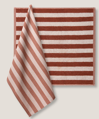 Set Canovacci Tela+Spugna RIGHE Cucina Moreali Tessile Casa 50 x 70 / 50 x 50 Fard