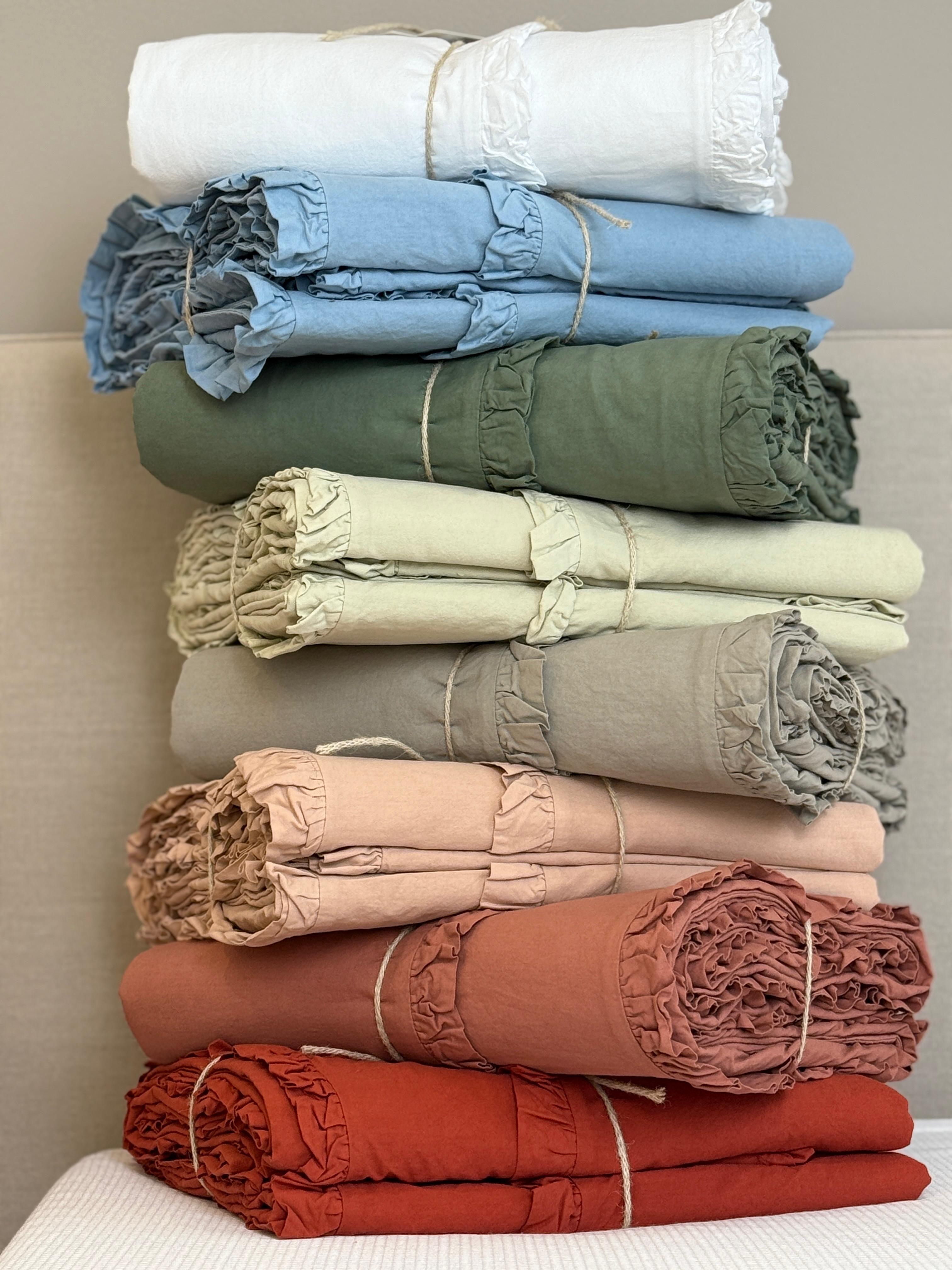 Parure Copripiumino No-Stiro DOPPIA FRAPPINA Letto Moreali Tessile Casa