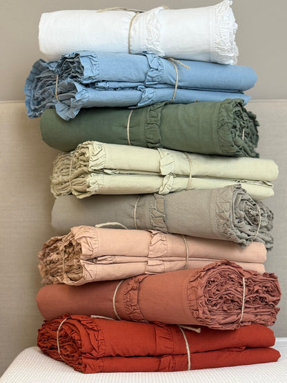 Parure Copripiumino No-Stiro DOPPIA FRAPPINA Letto Moreali Tessile Casa