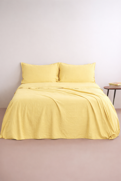 Parure Lenzuola No-Stiro NIRANO - COLORI FUORI SERIE Letto Moreali Tessile Casa Matrimoniale Miele