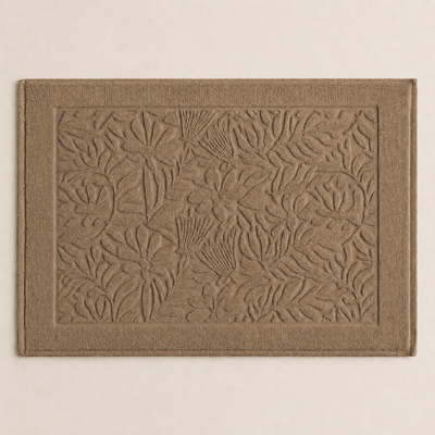 Tappeto Jacquard Tinto Capo FLOWERS Bagno Moreali Tessile Casa 60 x 90 Deserto