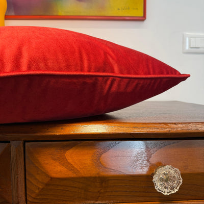 Fodera Cuscino Arredo Piping VELLUTO Made in Italy Soggiorno Moreali Tessile Casa