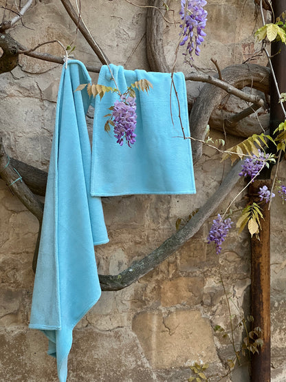 Set Asciugamani BAMBOO Made in Italy Bagno Moreali Tessile Casa 100 x 62 / 60 x 40 Azzurro