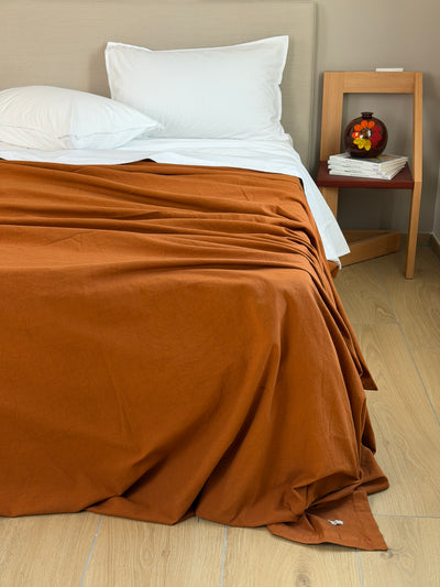 Copriletto No-Stiro ESSENZIALE Letto Moreali Tessile Casa Matrimoniale 270 x 270 Terracotta