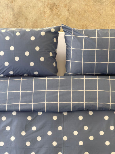 Parure Copripiumino Double Quadri-Pois EASY Letto Moreali Tessile Casa