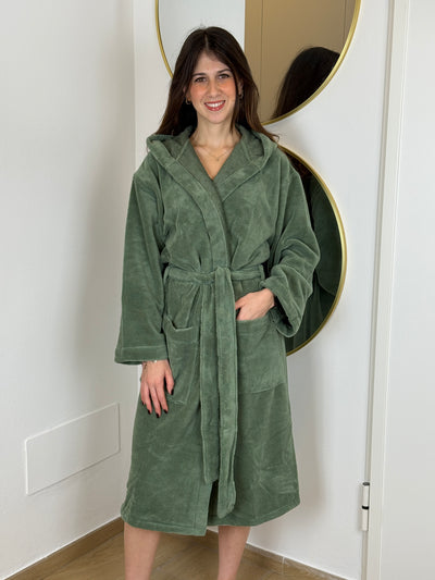 Accappatoio BAMBOO Unisex Made in Italy Bagno Moreali Tessile Casa S Verde