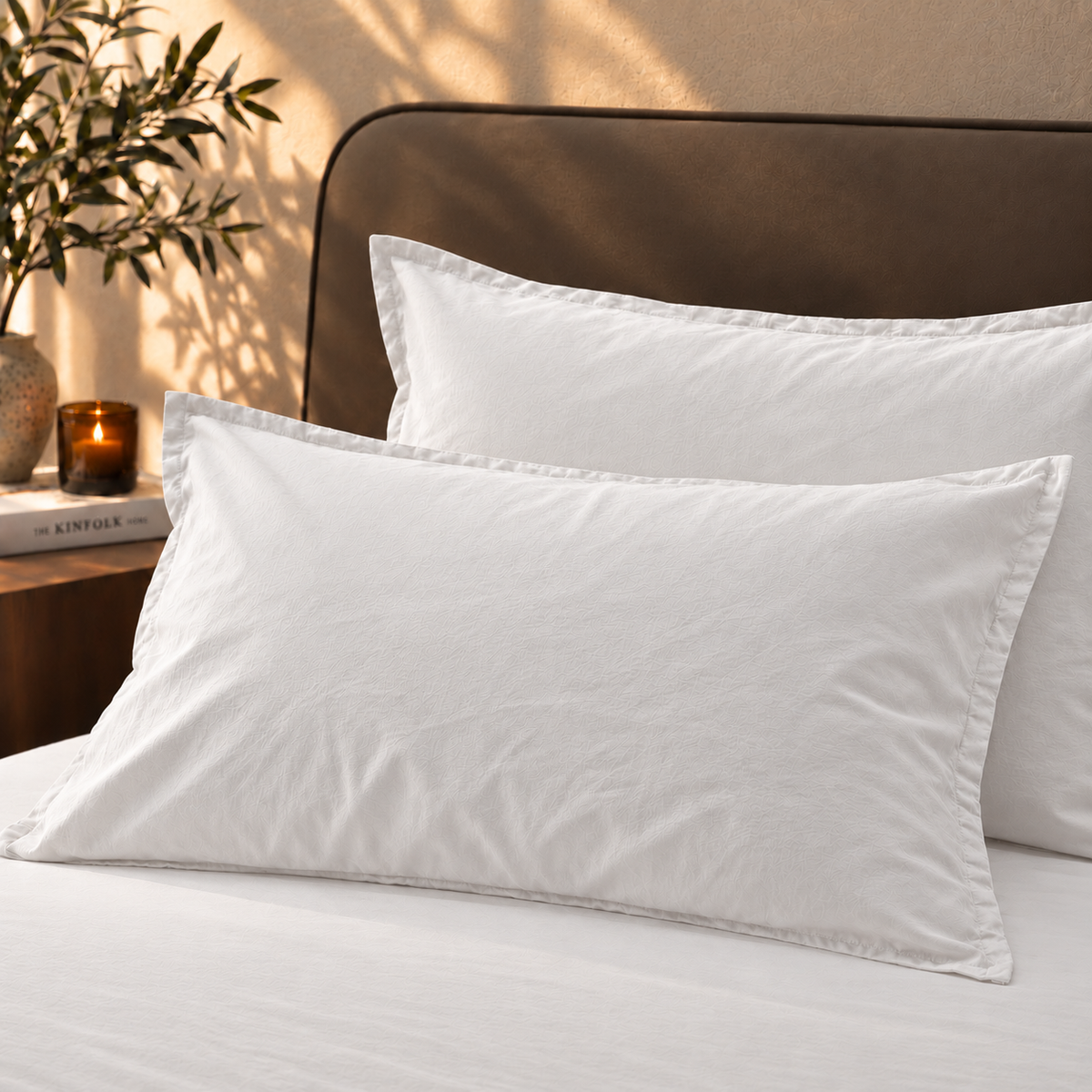 Coppia Federe Cotone No-Stiro ESSENZIALE Letto Moreali Tessile Casa 50 x 80 cm Bianco