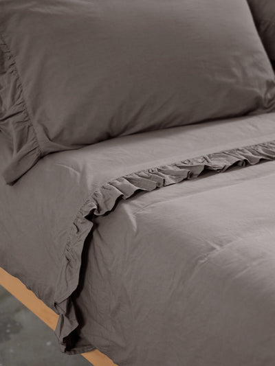 Parure Copripiumino No-Stiro FRAPPA Letto Moreali Tessile Casa Matrimoniale Tortora