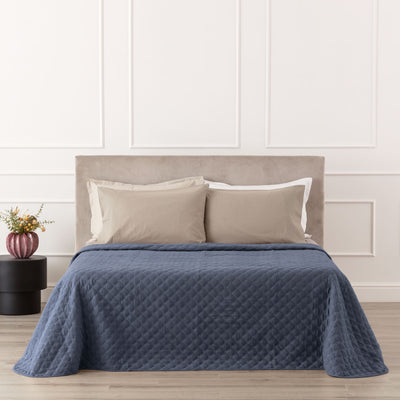 Trapuntino Mussola di Cotone ROMBUS Letto Riviera Matrimoniale 260 x 260 Denim