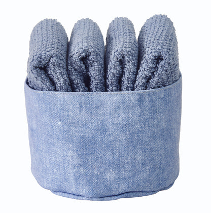 Set 4 Lavette + Cestino PEPE Bagno Maison Sucrée 30 x 30 Avio var.11