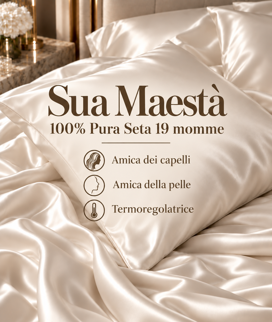 Federa in Seta Pura SUA MAESTÀ Letto Moreali Tessile Casa