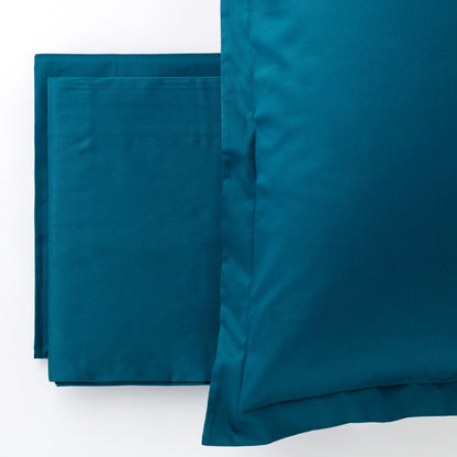 Completo Lenzuola Raso 300TC CHARME Letto Moreali Tessile Casa Matrimoniale Petrolio