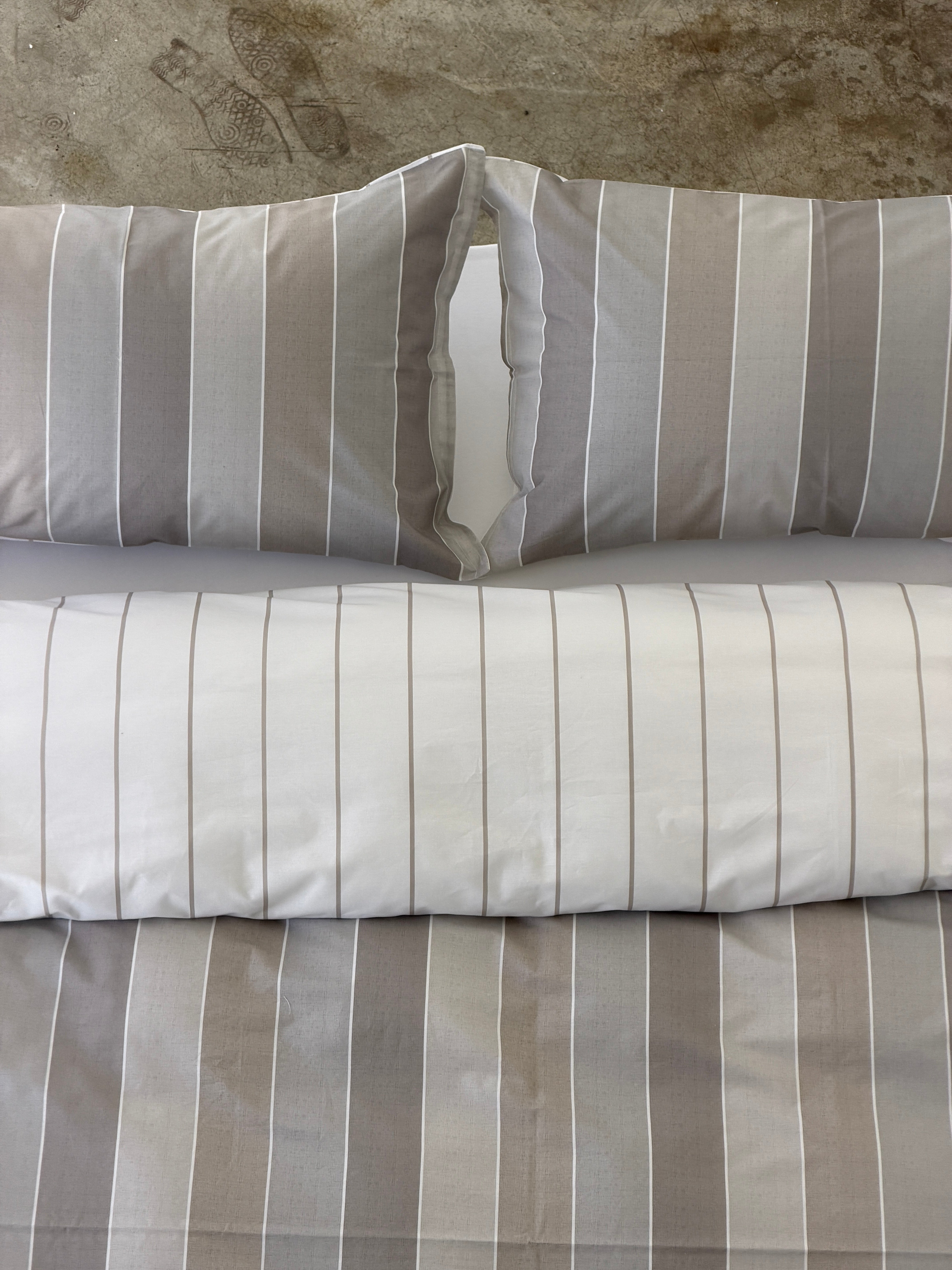 Parure Copripiumino Double Rigone-Righe EASY Letto Moreali Tessile Casa