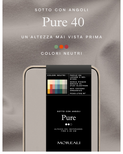 Sotto con Angoli in Jersey-Elastan PURE H.40 Materasso Moreali Tessile Casa