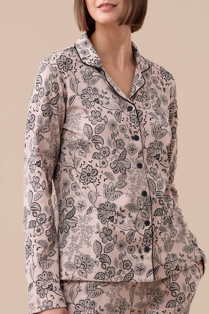 Pigiama Donna Caldo Cotone Fiori Abbigliamento noidinotte