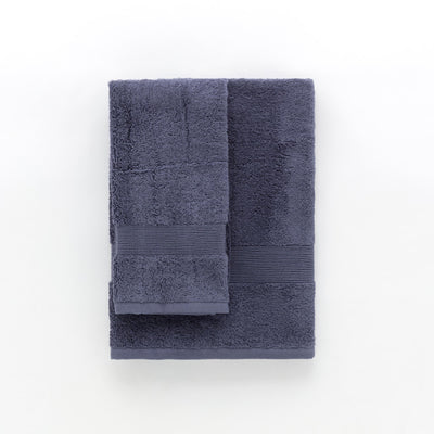 Set Asciugamani BORDURA Bagno Moreali Tessile Casa 60 x 110 / 40 x 60 Blu Scuro