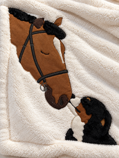 Plaid Pile Coccola Ricamato BOVARO KISS Soggiorno Maryplaid