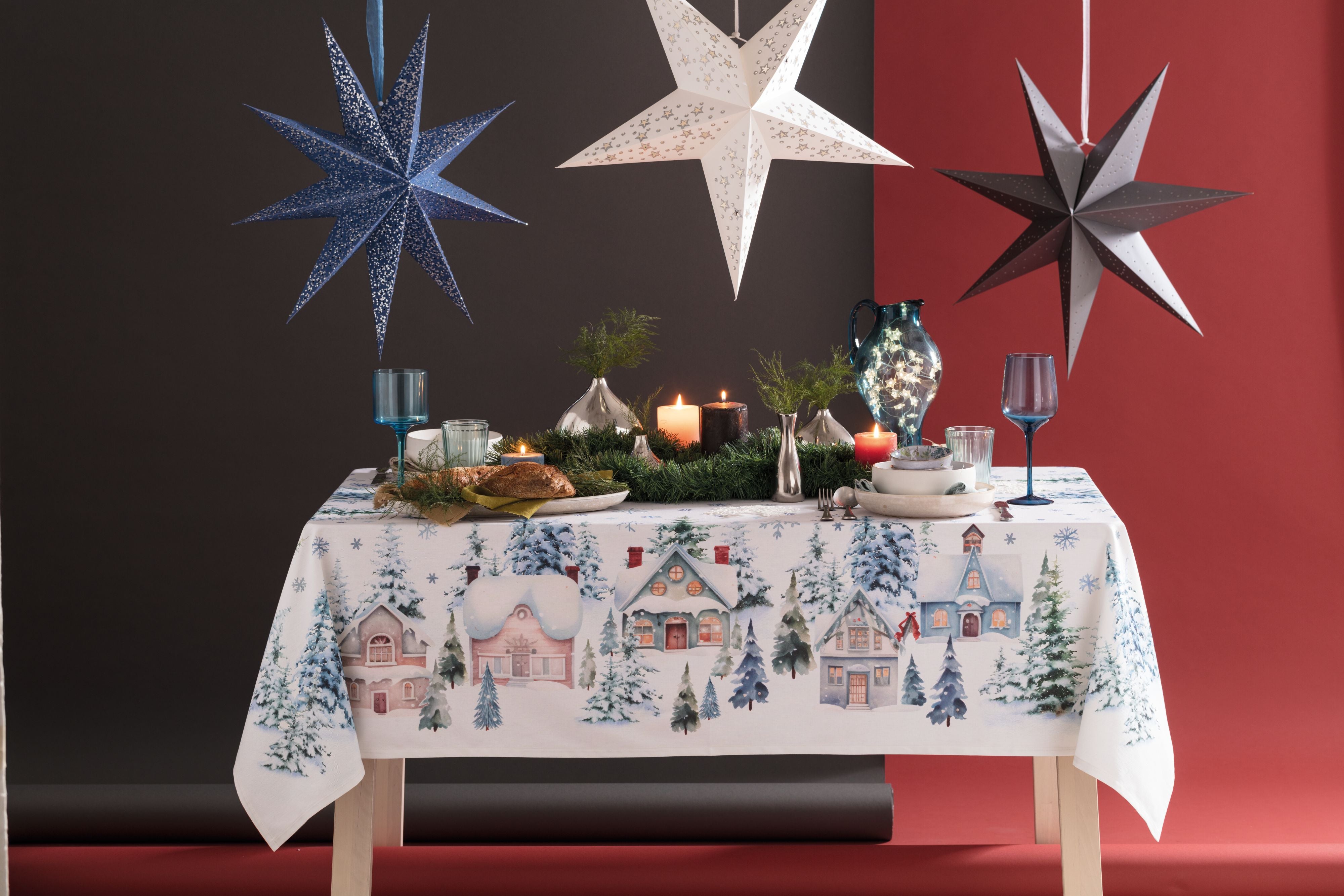 Tovaglia Twill Cotone Antimacchia WHITE CHRISTMAS