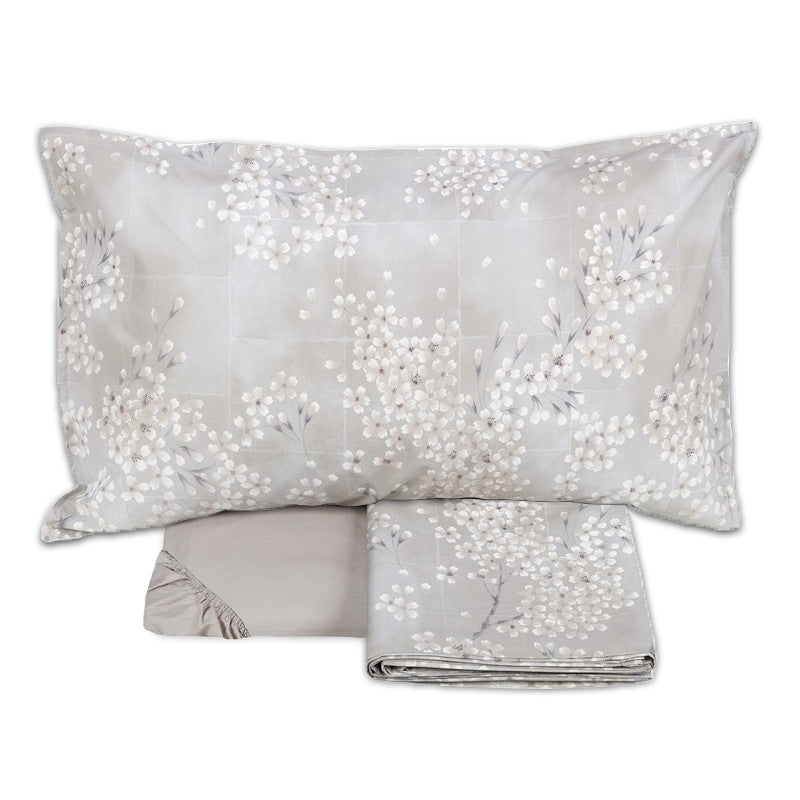 Completo Lenzuola Copriletto Percalle KIMONO Letto Fazzini