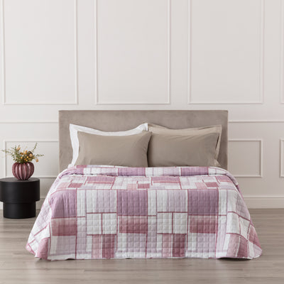 Trapuntino in Microfibra Stampato JURI Letto Riviera Matrimoniale 260 x 260 Malva