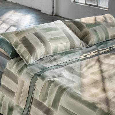 Parure Copripiumino Raso 300TC GABRIEL Letto Galizzi Matrimoniale Naturale