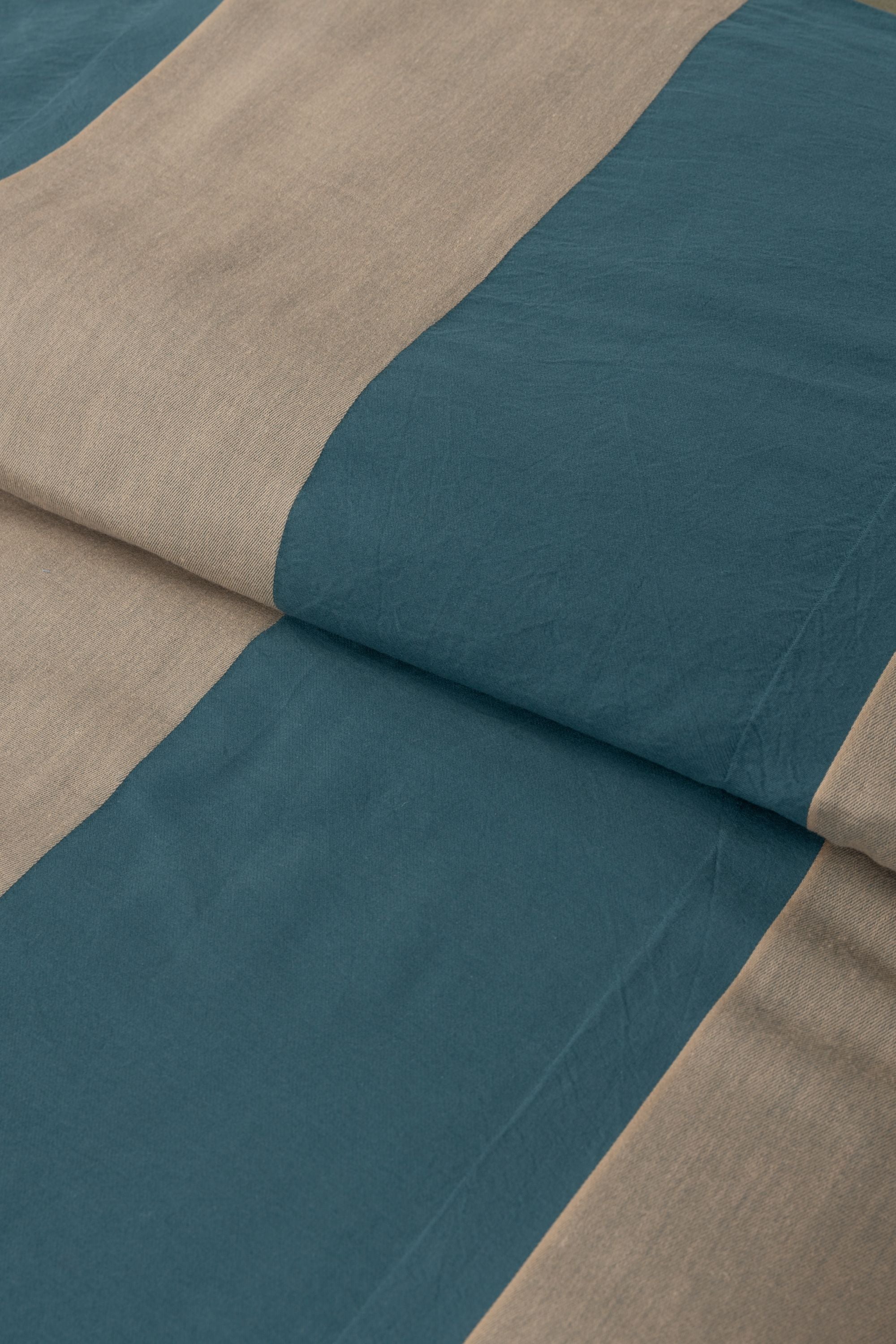 Parure Copripiumino Tinto Filo RIGONE Letto Sisu Matrimoniale Pacific/Sand