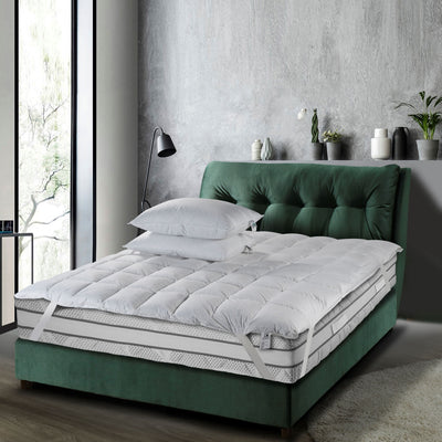 Topper in piumetta Feather Bed Materasso Cinelli 160 x 200 Bianco