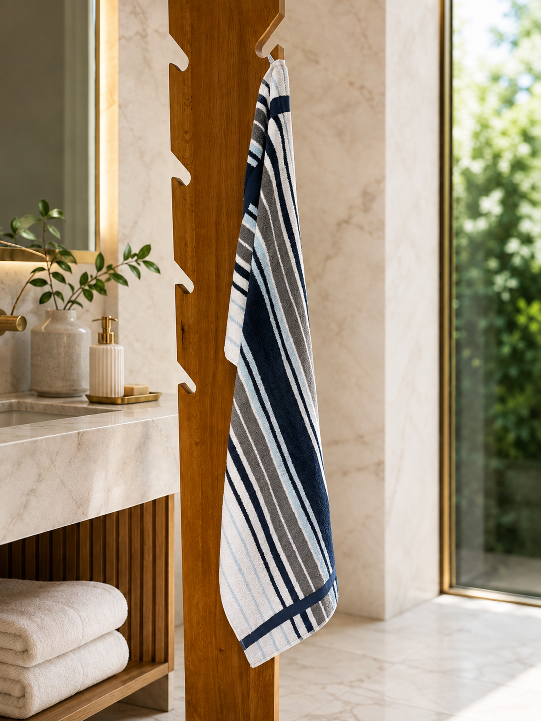 Asciugamano MAXI Cotone Americano Tinto Filo Bagno Moreali Tessile Casa