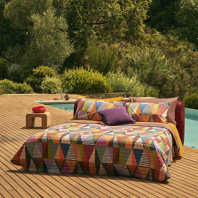 Completo Lenzuola Copriletto Percalle MEXICO Letto Fazzini Singolo Multicolor