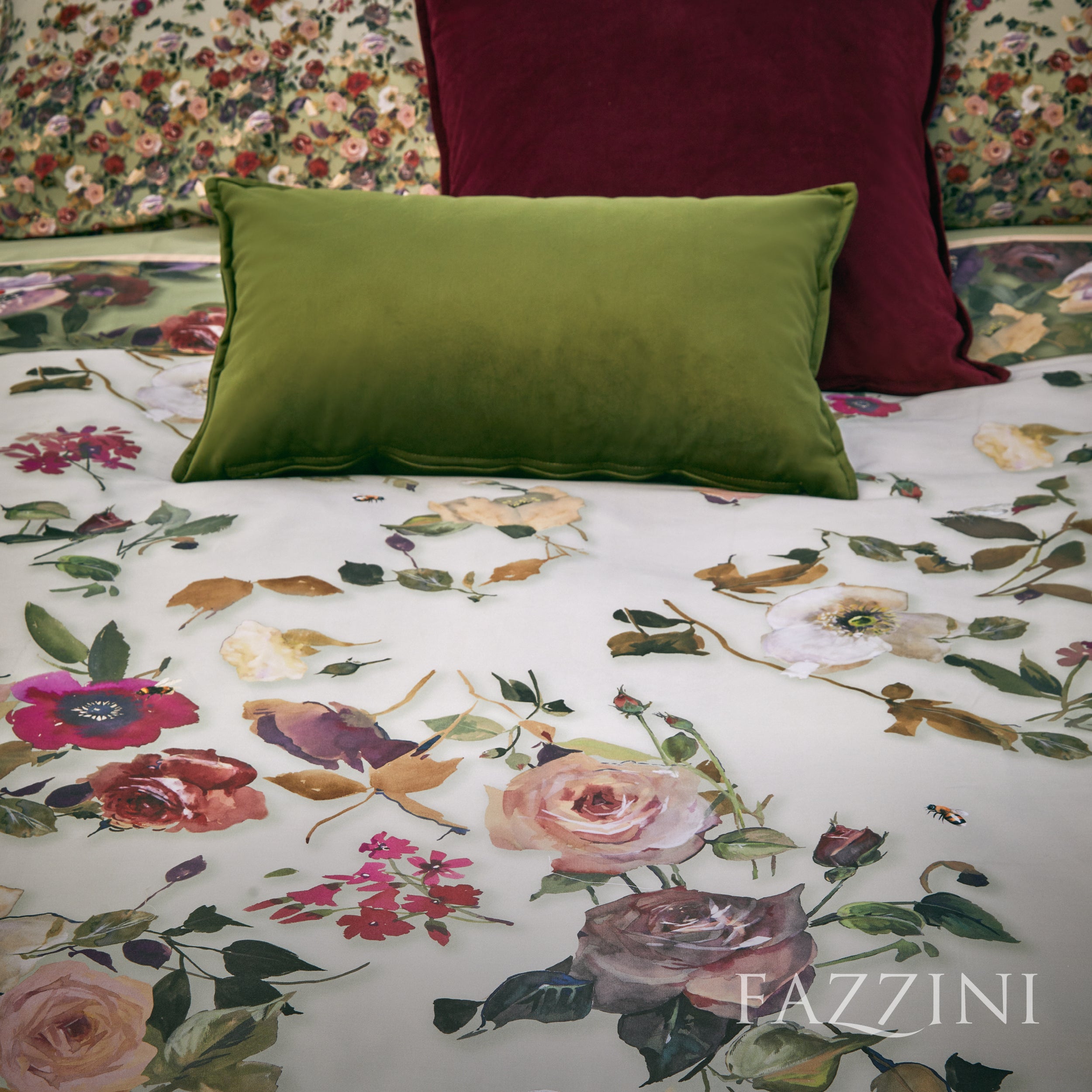 Completo Lenzuola Raso 300 Fili NETTARE Letto Fazzini