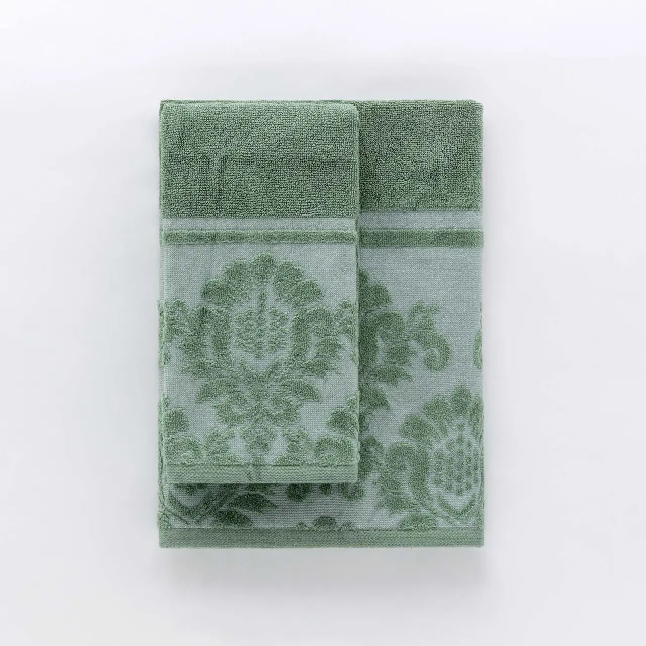Set Asciugamani Jacquard SAVOY Bagno Riviera 60 x 110 / 40 x 60 Verde