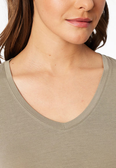 Maglietta Scollo a V Modal Verde Abbigliamento Schiesser