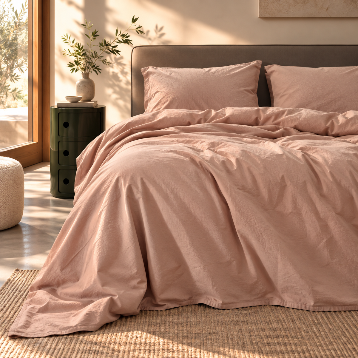 Parure Copripiumino Cotone No-Stiro ESSENZIALE Letto Moreali Tessile Casa Matrimoniale Fard