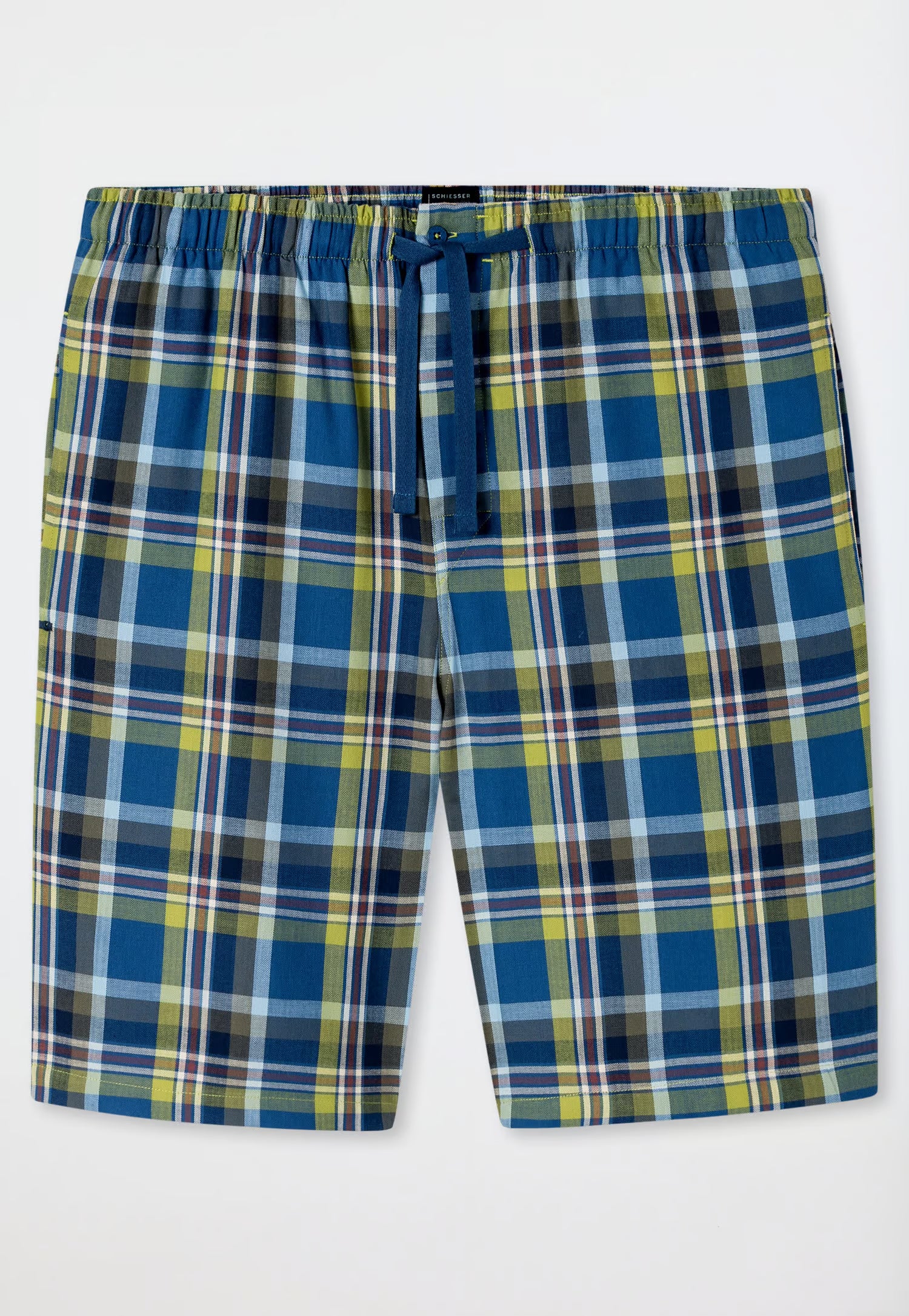 Pantaloncini Corti Uomo Cotone Quadretti Verde Abbigliamento Schiesser