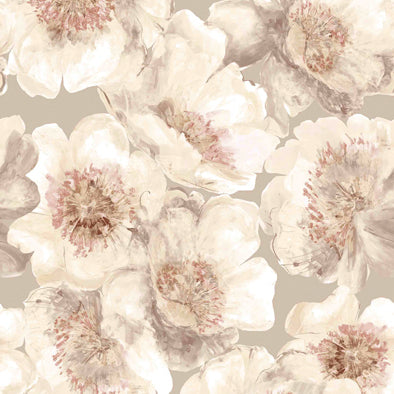 Parure Copripiumino Raso 300TC Stampa Digitale Hellebro Letto Reevèr Matrimoniale Crema