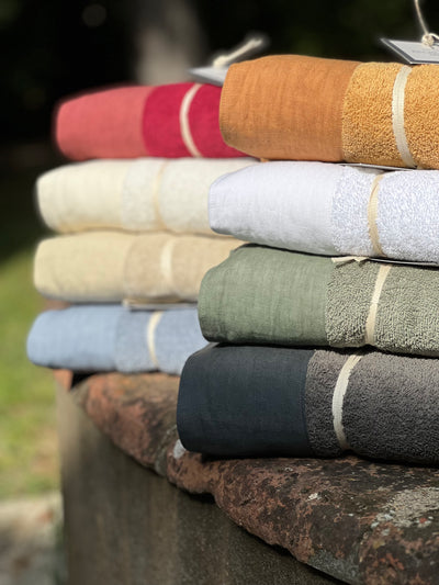 Set Asciugamani Nirano Bordo Lino Bagno Moreali Tessile Casa